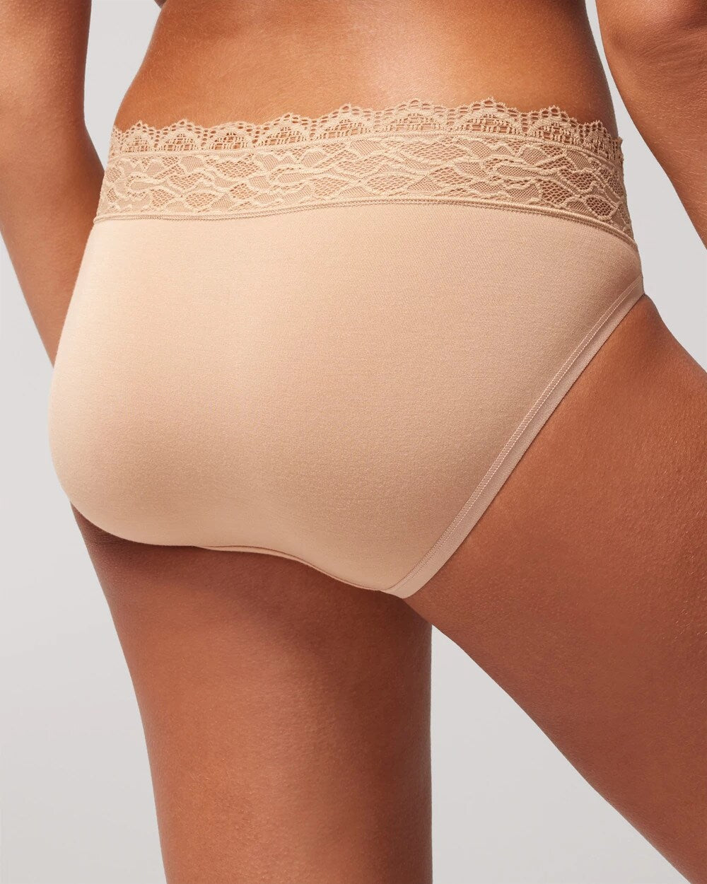 WARM AMBER High-Leg Panty with Enchanting Lace
