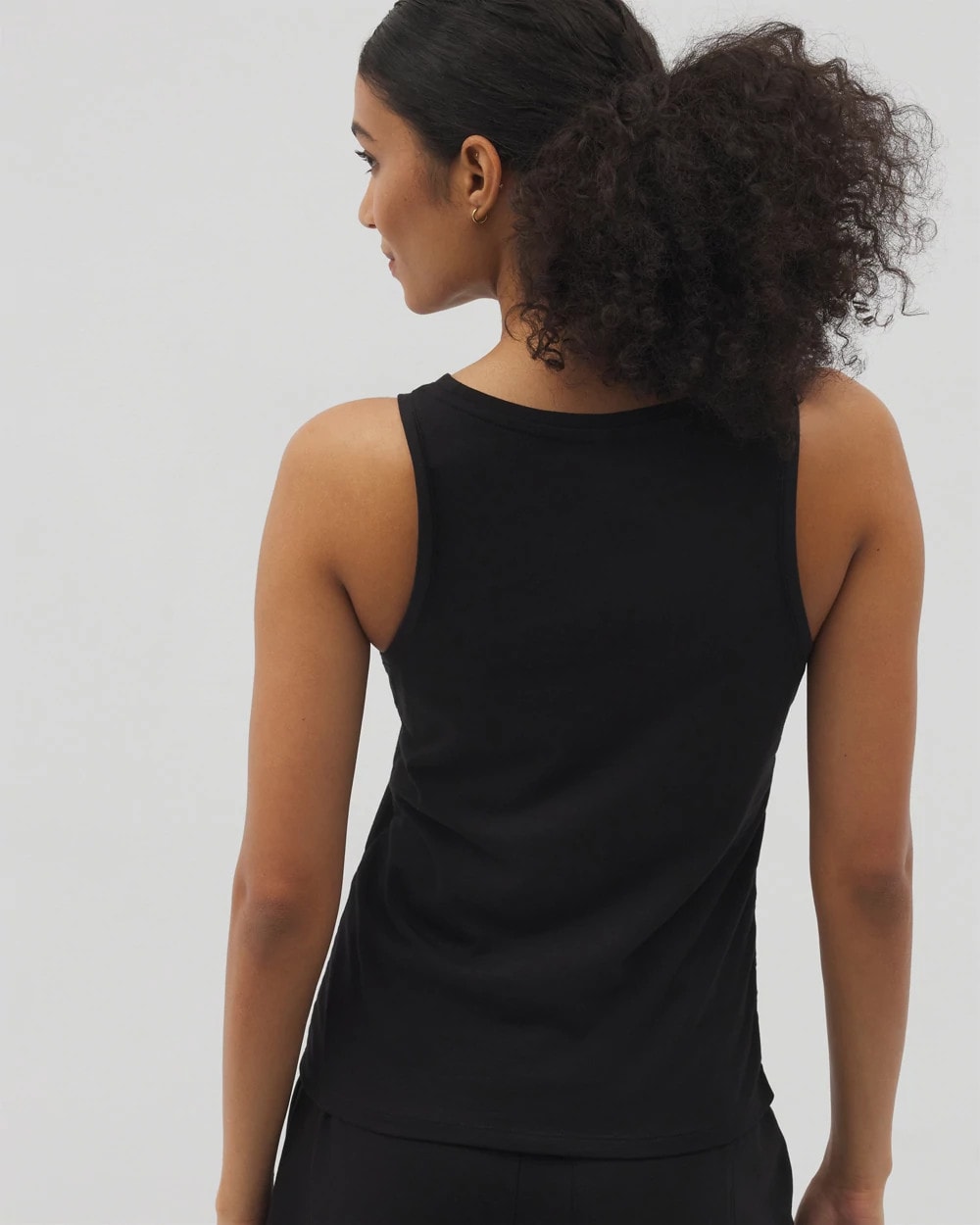 BLACK Ruched Pajama Tank