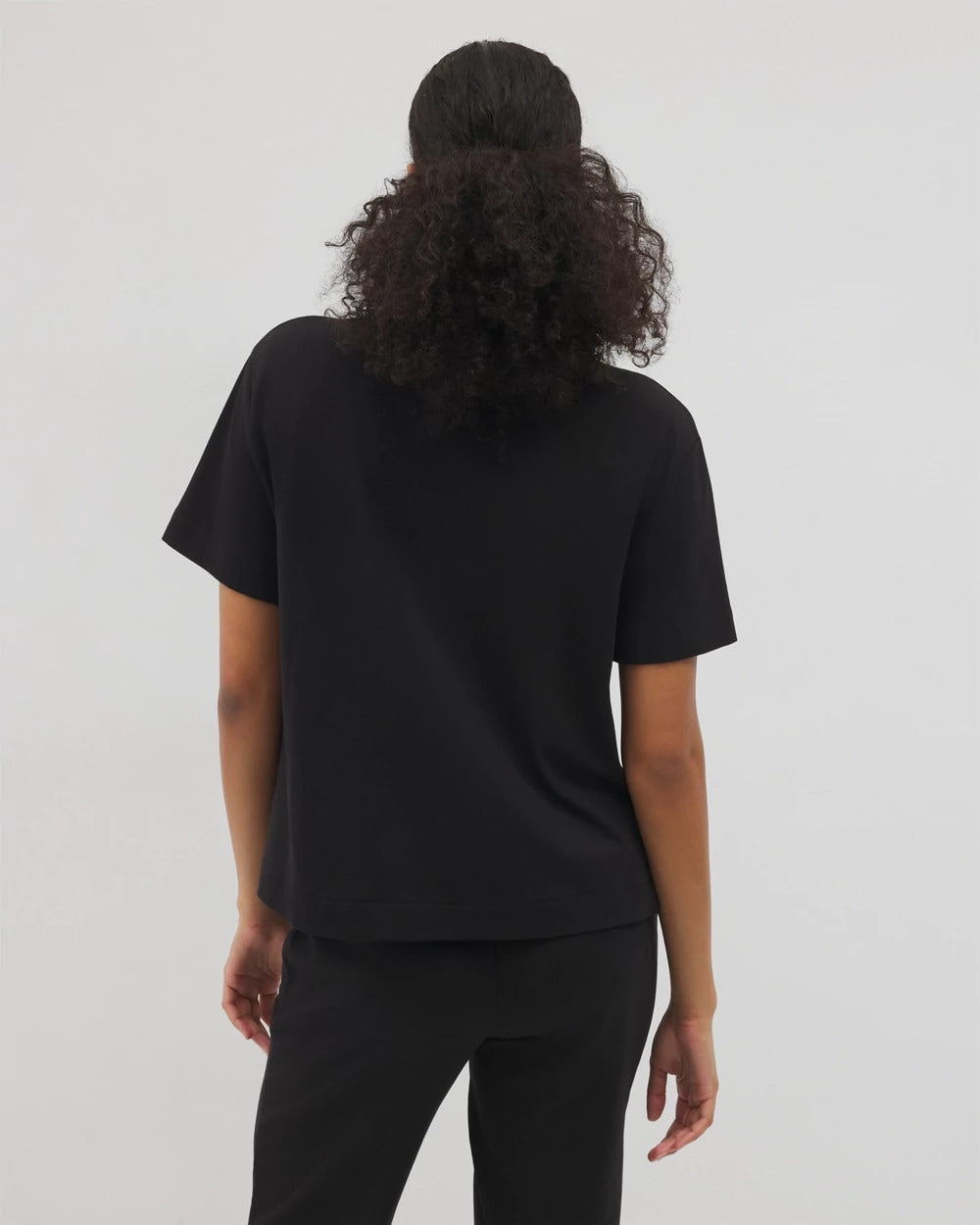 BLACK Short-Sleeve Pocket Pajama Tee