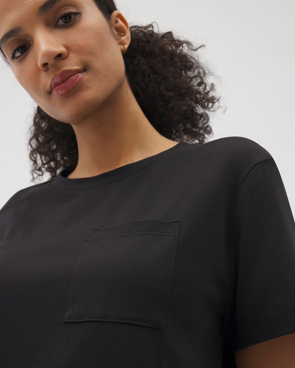 BLACK Short-Sleeve Pocket Pajama Tee