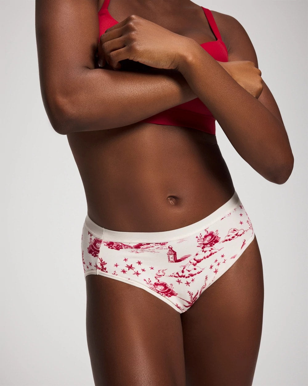 ENCHANTED TOILE CHAMPAGNE Cotton High-Leg Panty