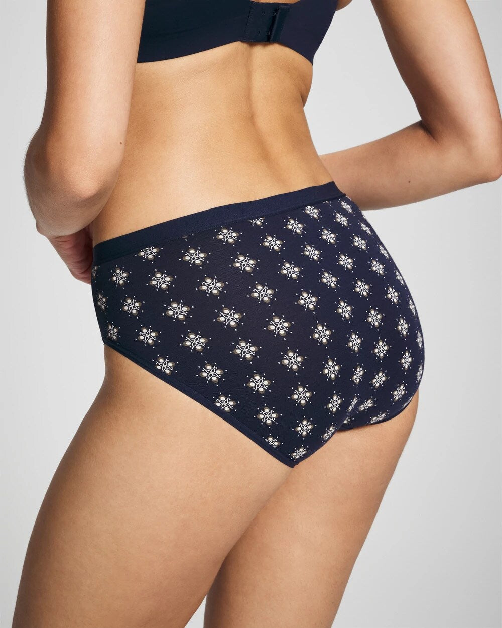 BELLE FOULARD MINI NAVY Cotton High-Leg Panty