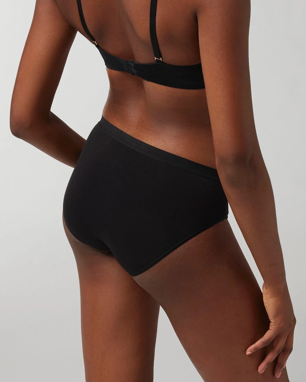 BLACK Cotton High-Leg Panty
