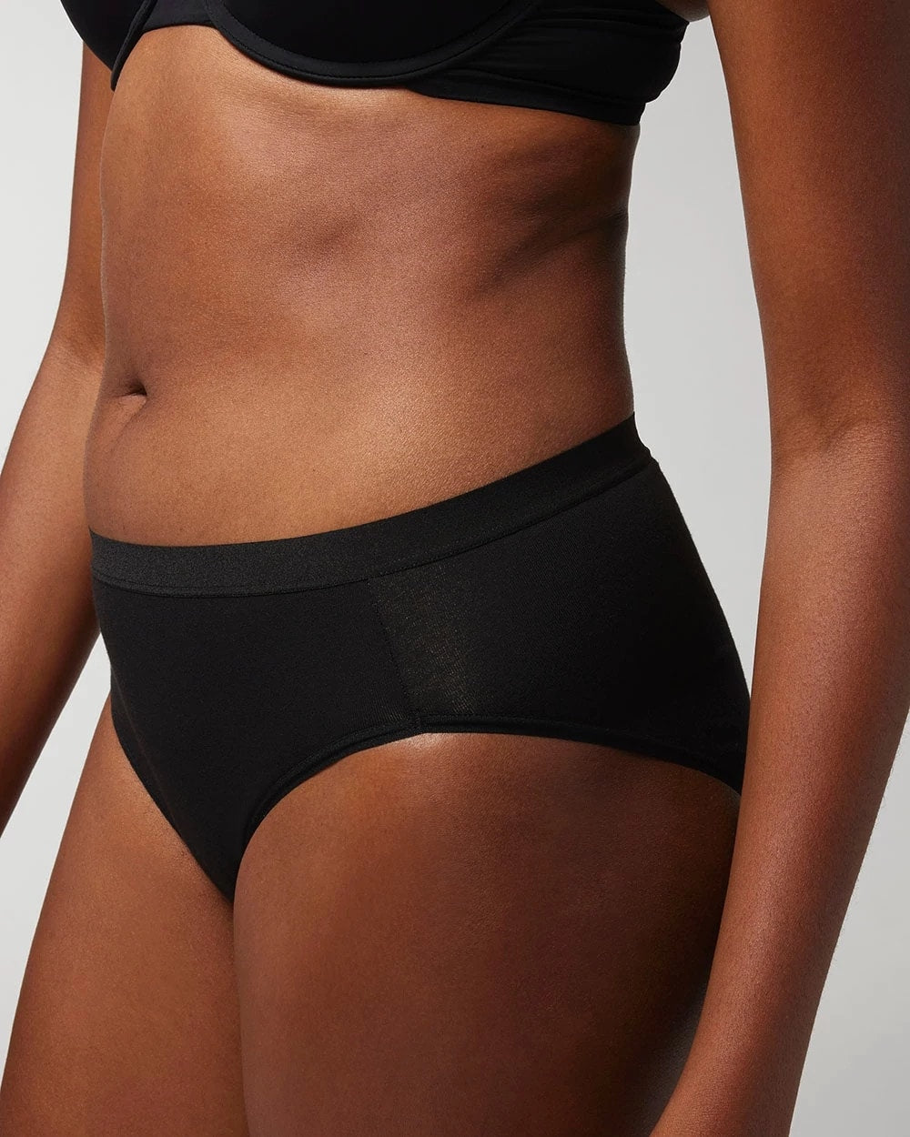 BLACK Cotton High-Leg Panty