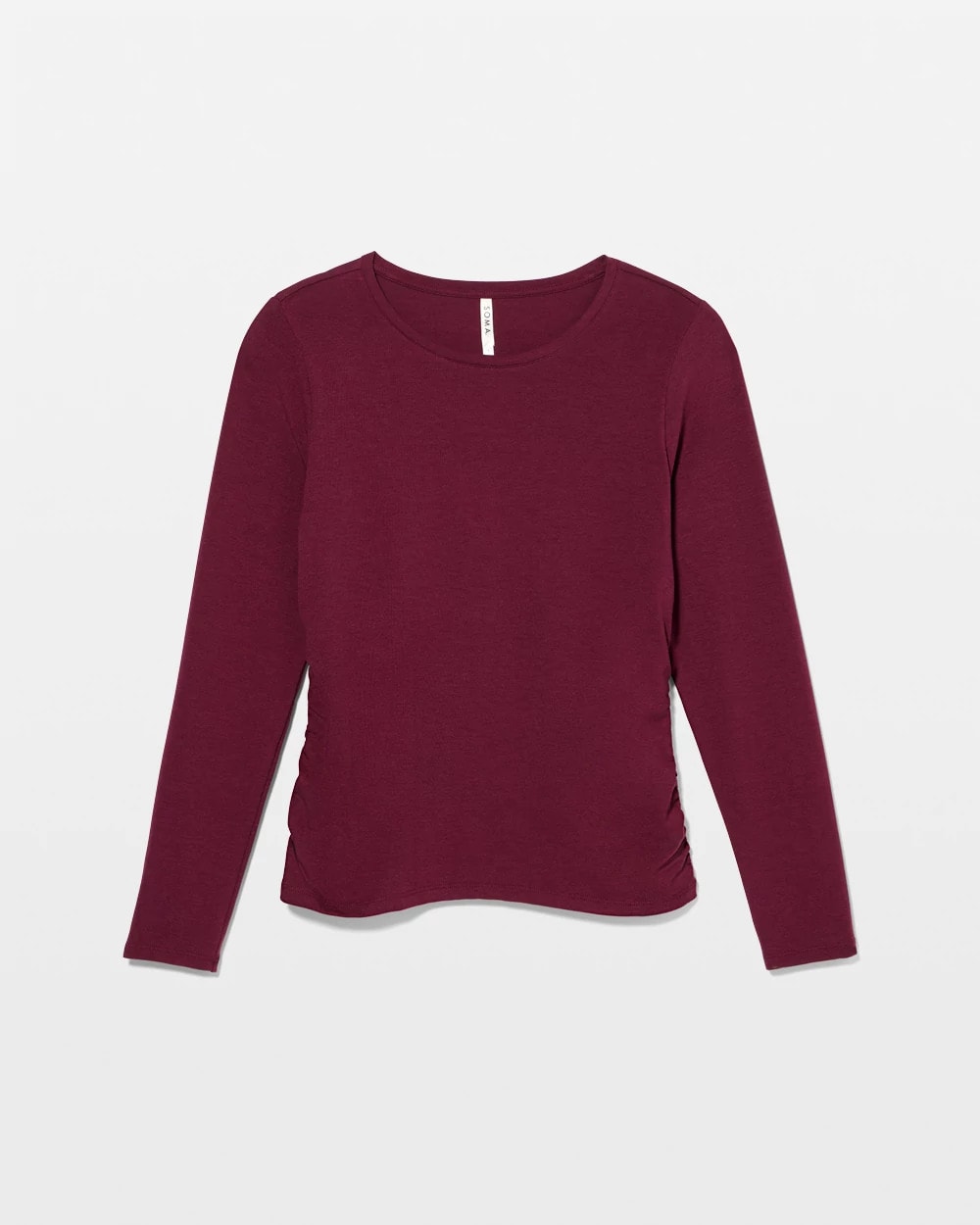 VELVET PLUM Ruched Long Sleeve Pajama Tee