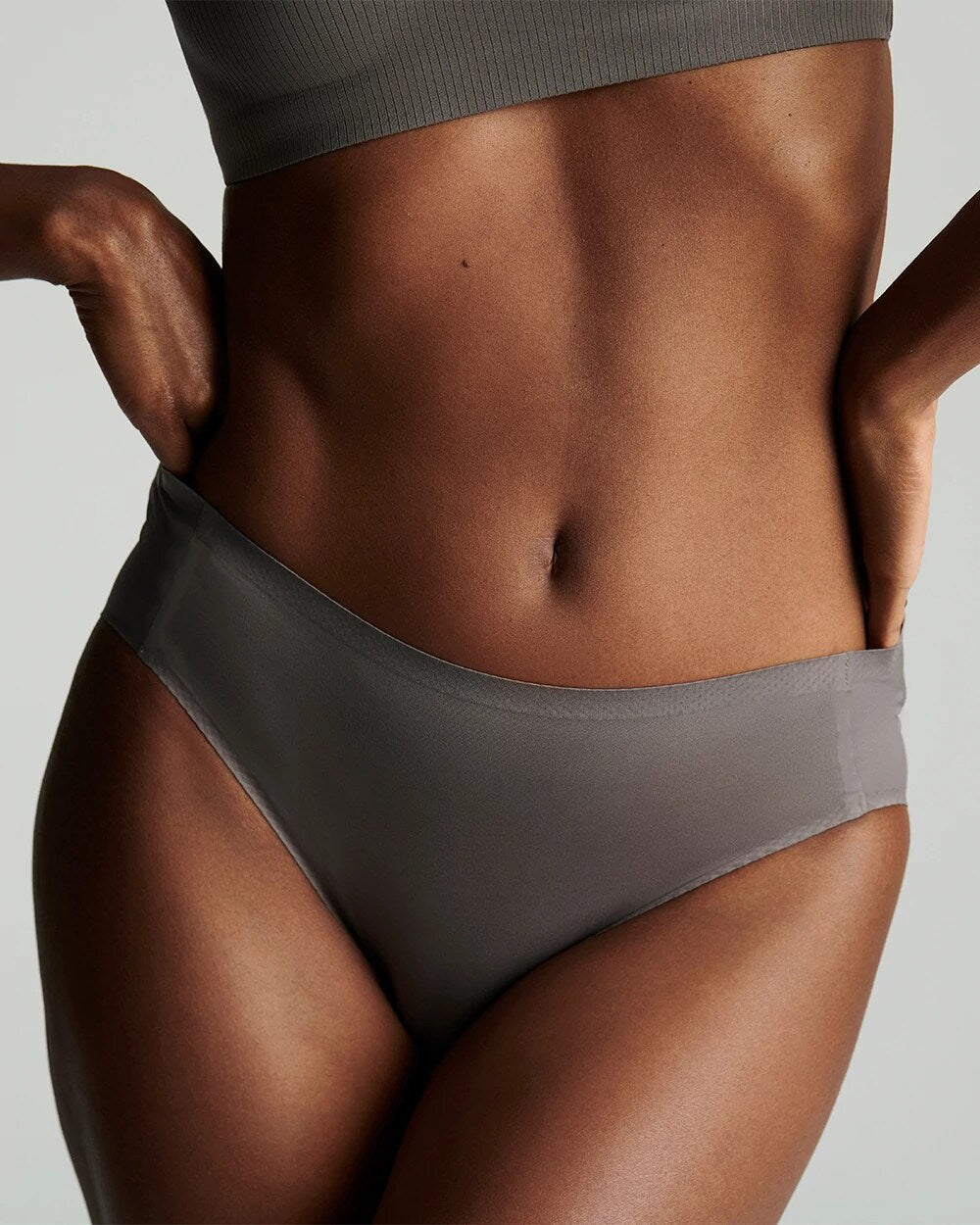 DARK TAUPE Soft Stretch High Leg Panty