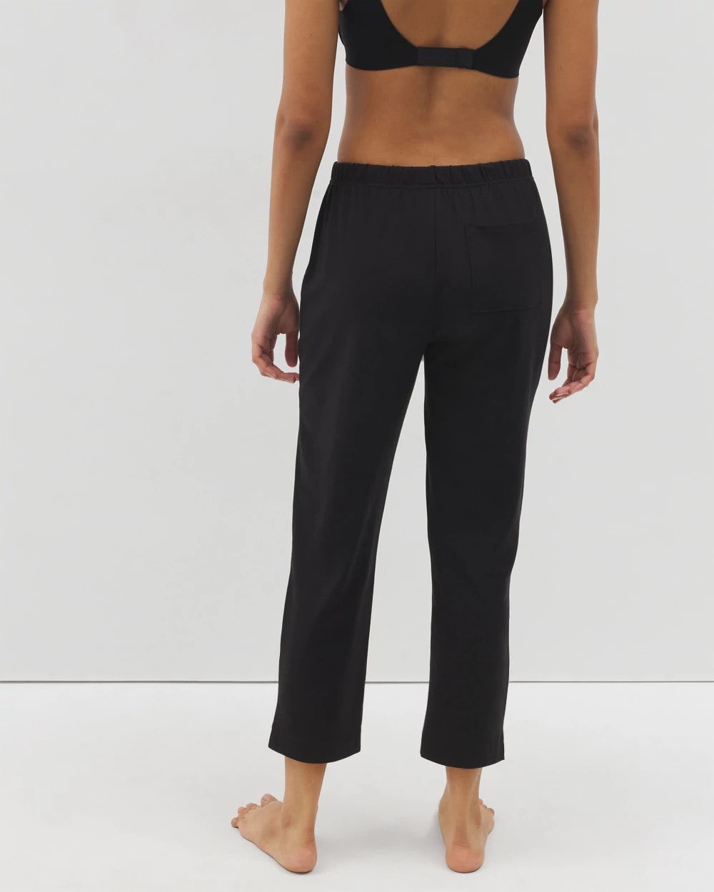 BLACK Crop Pajama Pants