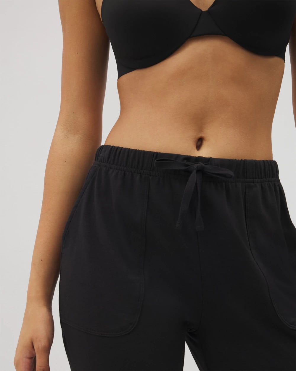 BLACK Crop Pajama Pants
