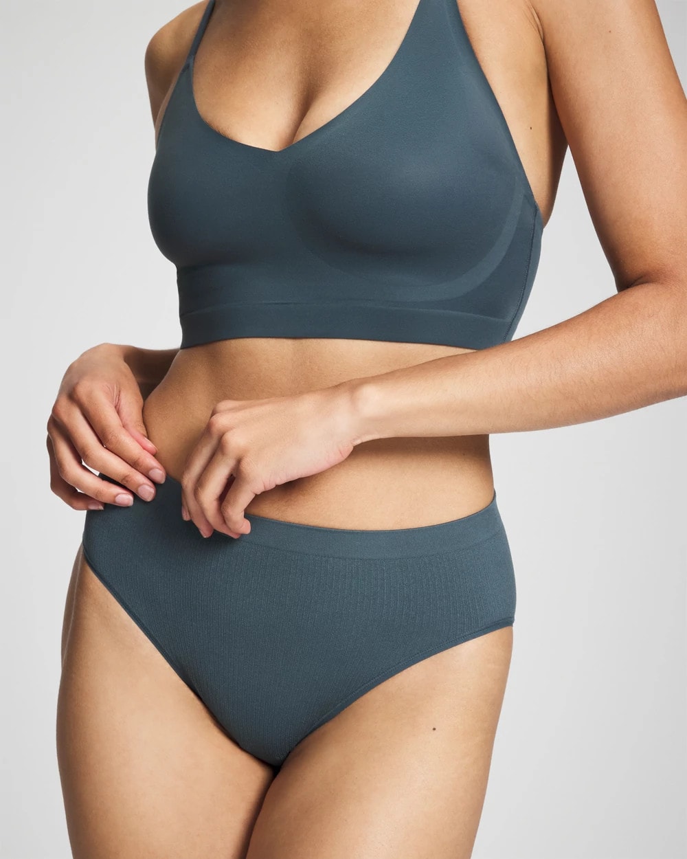 PETROL Seamless Rib High-Leg Panty