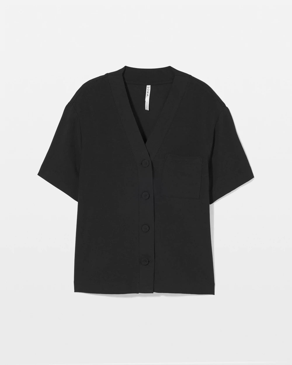 BLACK Button-Front Pajama Tee