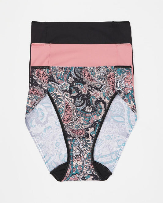REGAL PAISLEY MULTI PACK Tummy High-Leg Brief Panty 3 Pack
