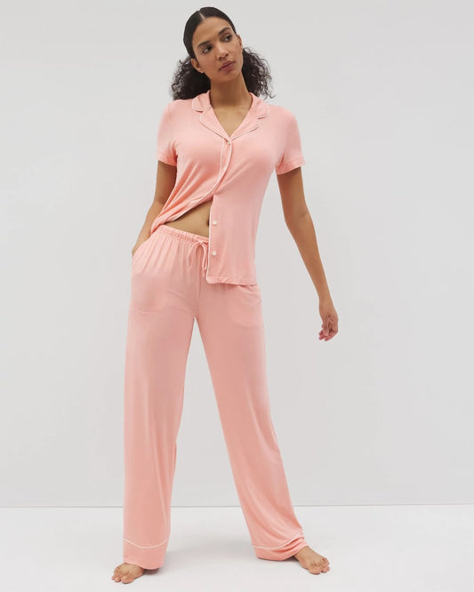 PALOMA GLOW Solid Piped Pajama Pants
