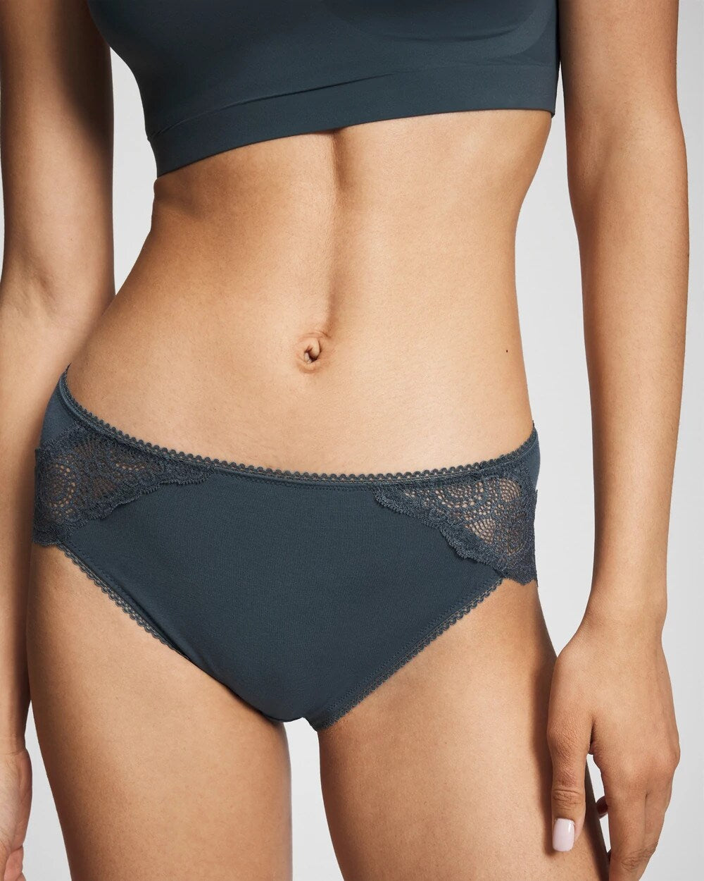 PETROL Embraceable High-Leg Panty with Crochet Lace