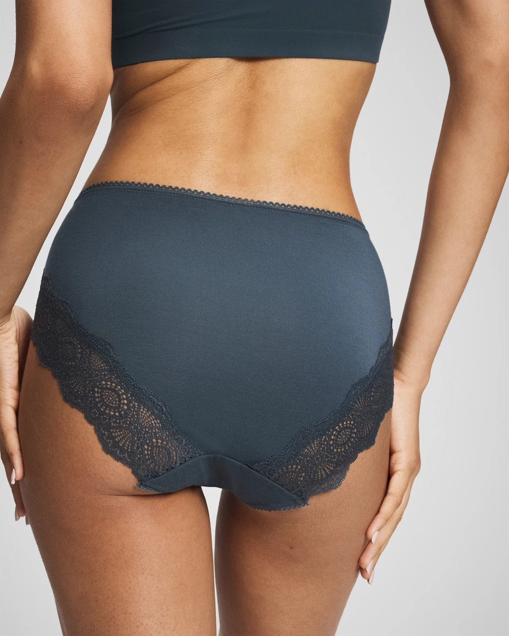 PETROL Embraceable High-Leg Panty with Crochet Lace