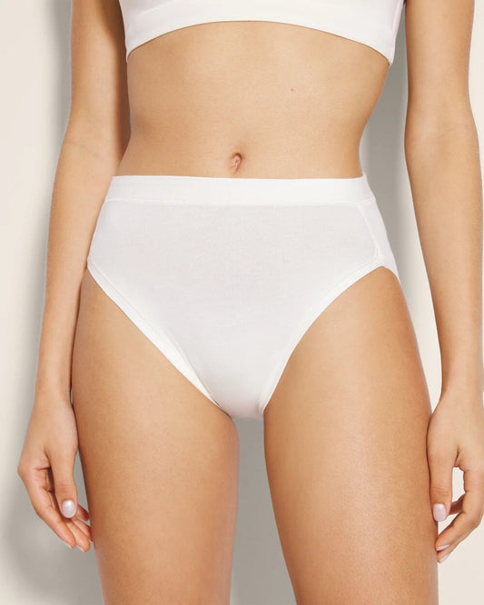 IVORY Cotton High-Leg Panty