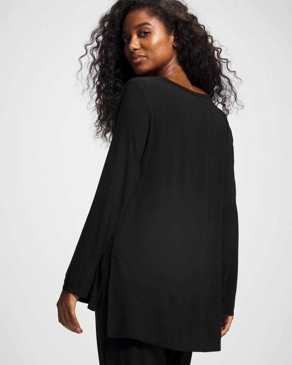 BLACK Long Sleeve Pajama Tee
