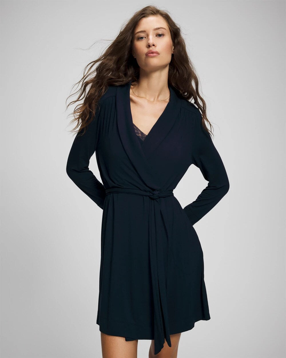 NIGHTFALL NAVY Short Robe
