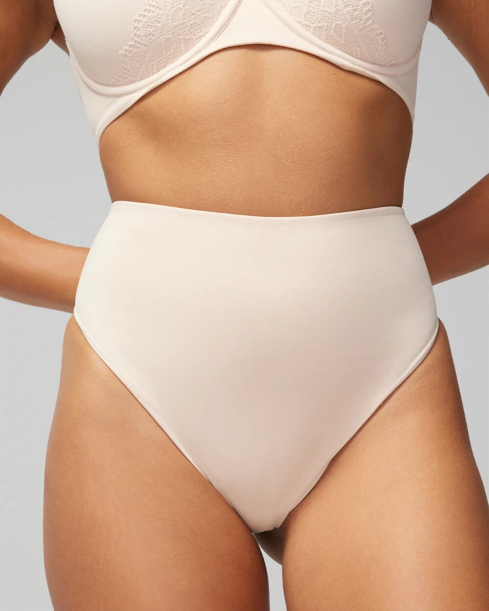 PALE SAND Tummy High-Waist Thong Panty