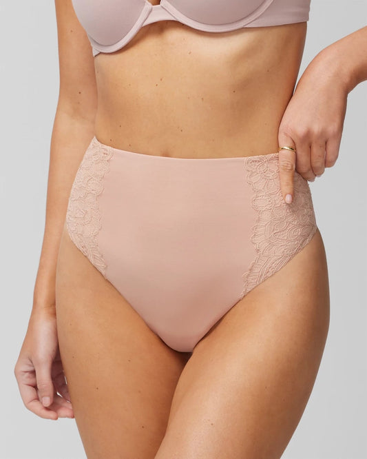 HUSH High-Waist Thong Panty With Lace