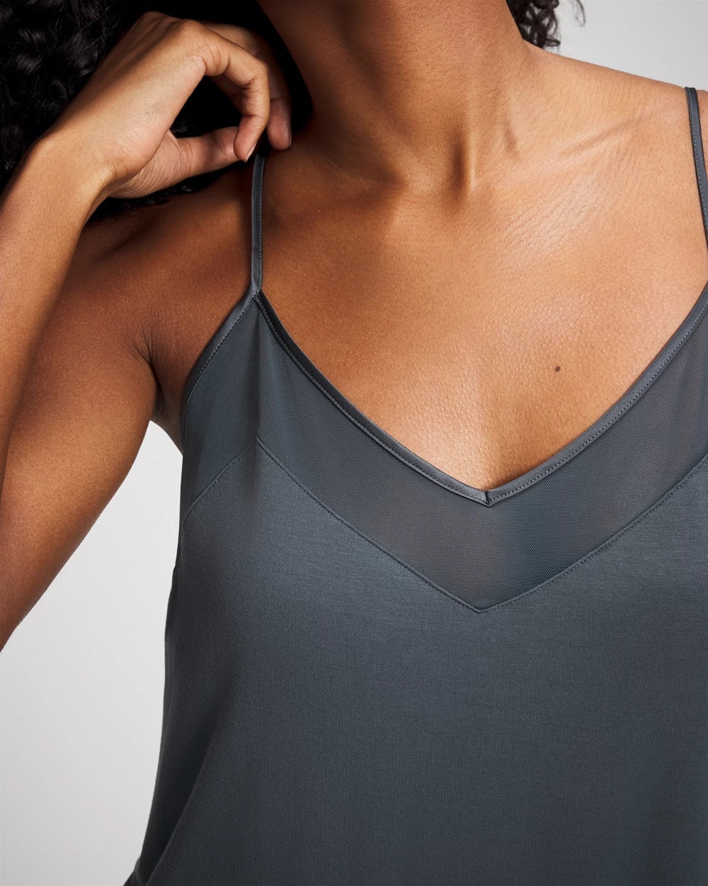 PETROL Mesh Trim Chemise