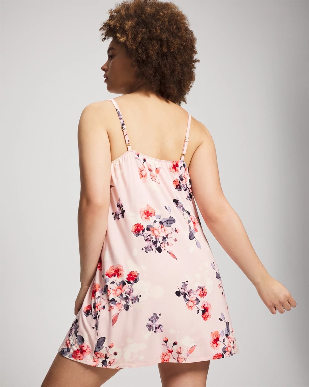 FLORAL DREAMS PINK BLUSH Tie Front Chemise
