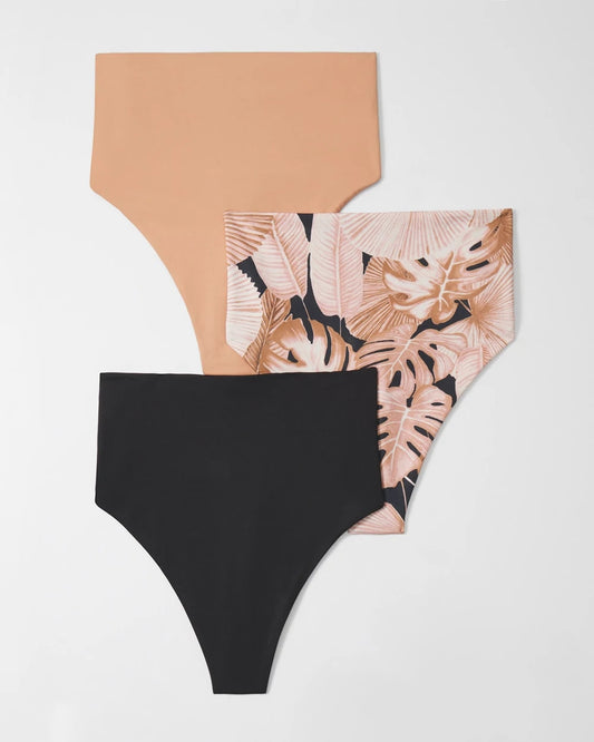 PANDAWA PALMS MULTI-PACK High-Waist Thong Panty 3 Pack