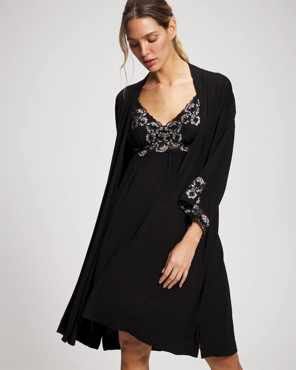 BLACK Lace Robe