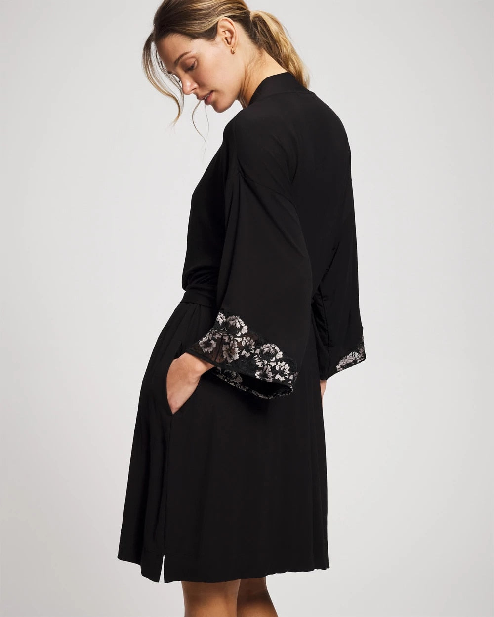 BLACK Lace Robe