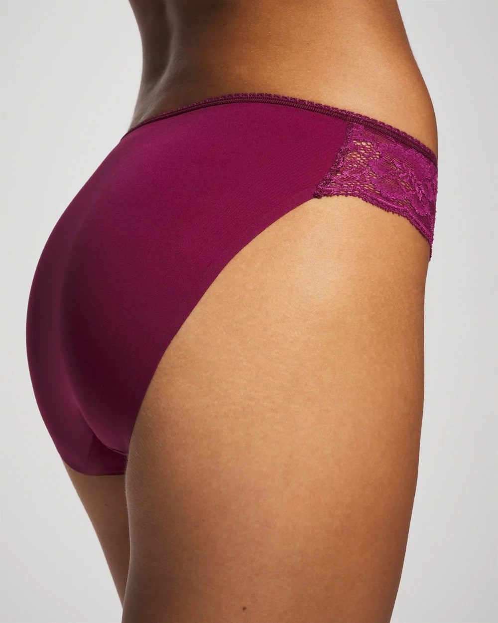 POMEGRANATE WINE Edge Bikini Panty with Lace