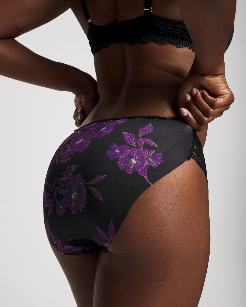 GILDED BLOOMS MAGENTA M Edge Bikini Panty with Lace