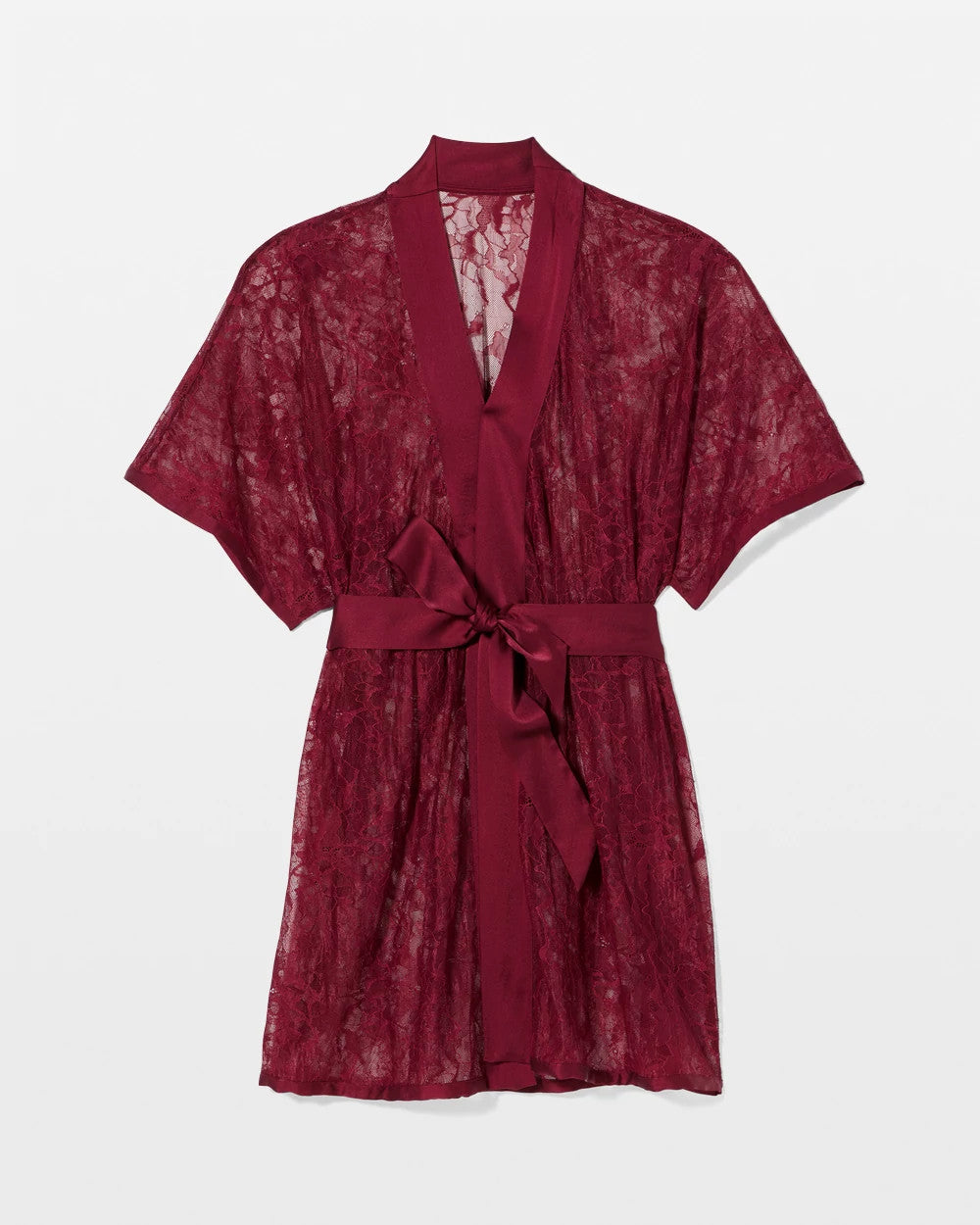 RED VELVET Lace And Silk Robe