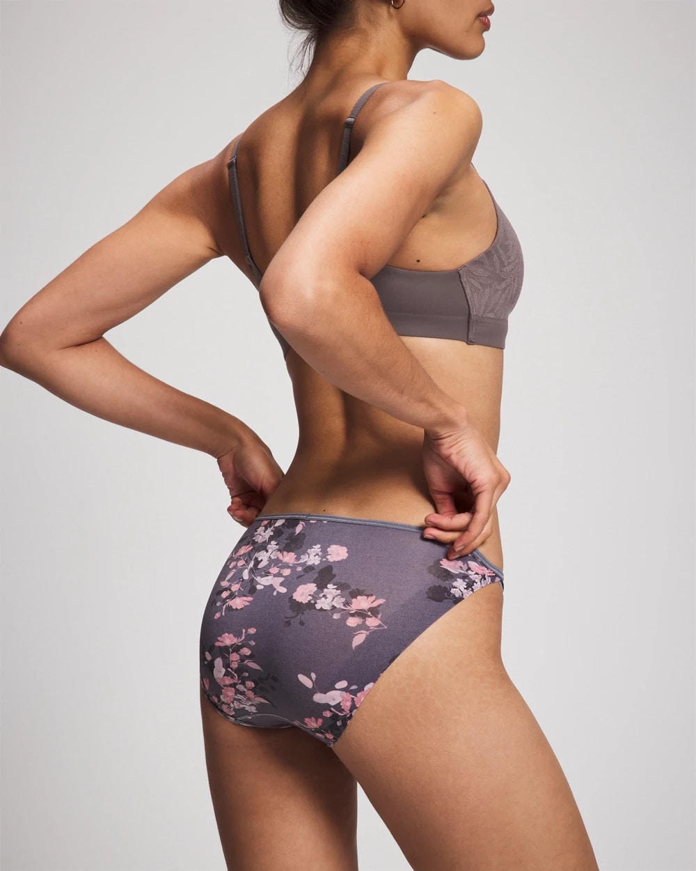 FLORAL DREAMS MINI GRAY Edge Bikini Panty