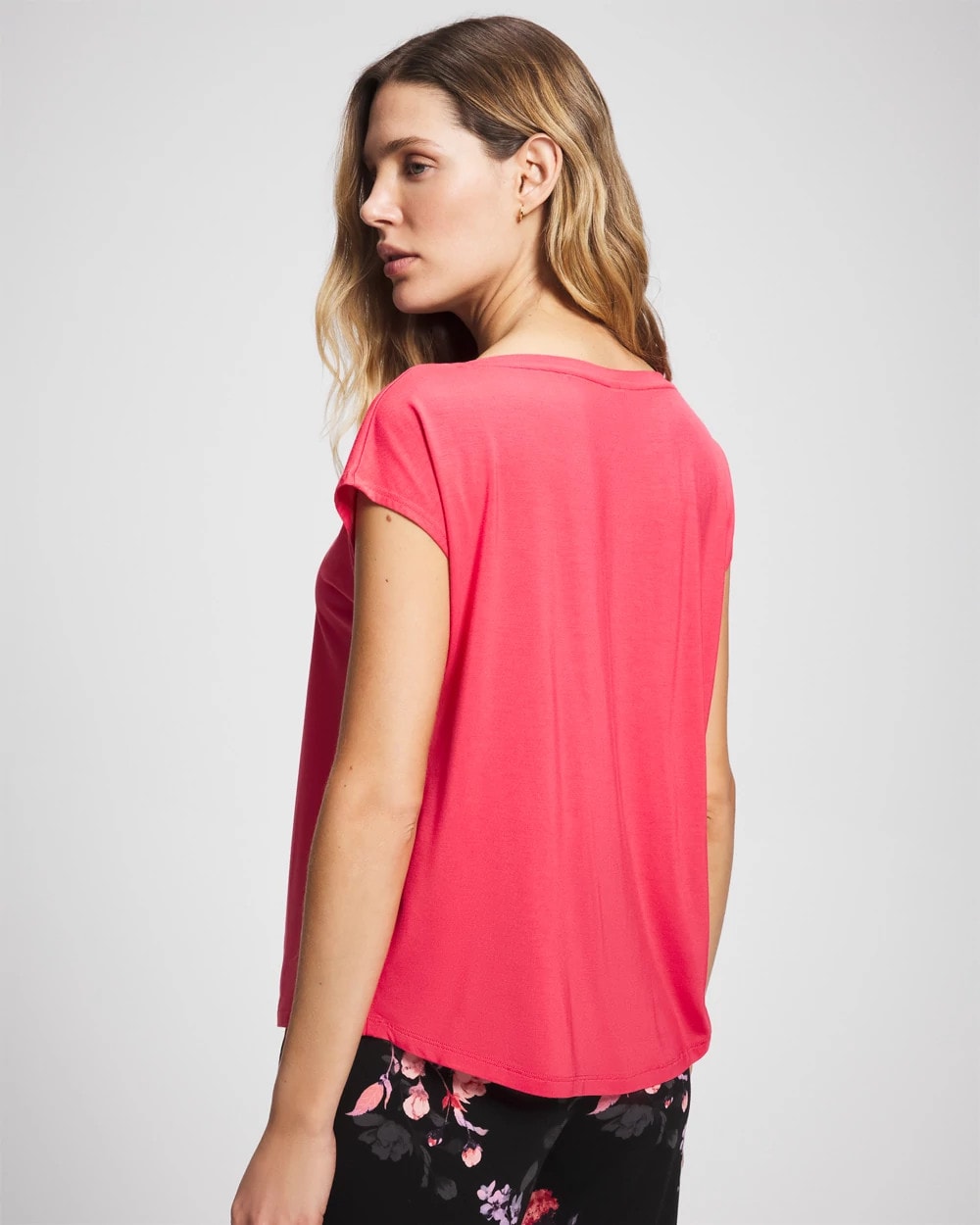 HEARTS DESIRE Short Sleeve Boat Neck Top