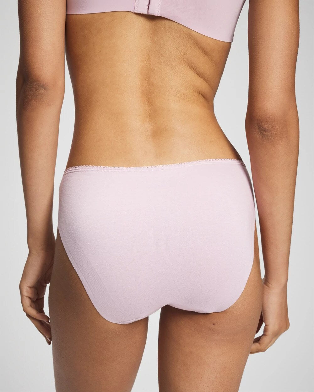 VINTAGE LILAC Cotton Blend Bikini Panty with Lace