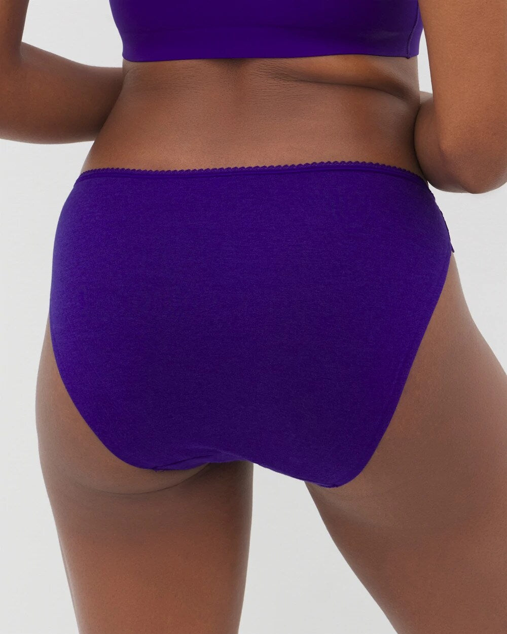 PASSIONFLOWER Cotton Blend Bikini Panty with Lace