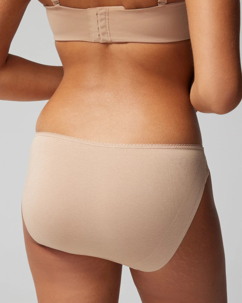 WARM AMBER Cotton Blend Bikini Panty with Lace