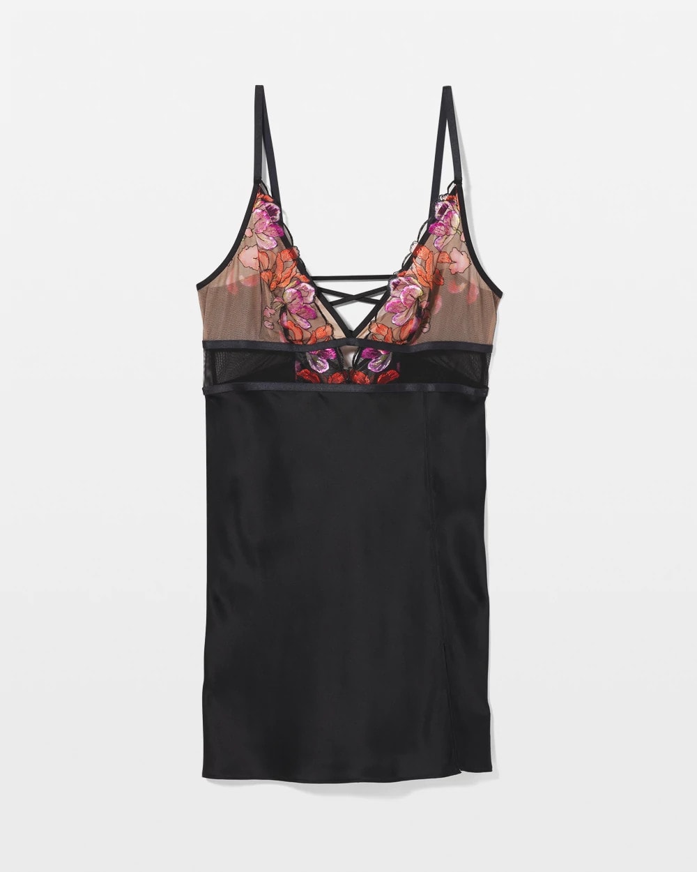 BLACK Soma's Sexiest Silk Embroidered Chemise