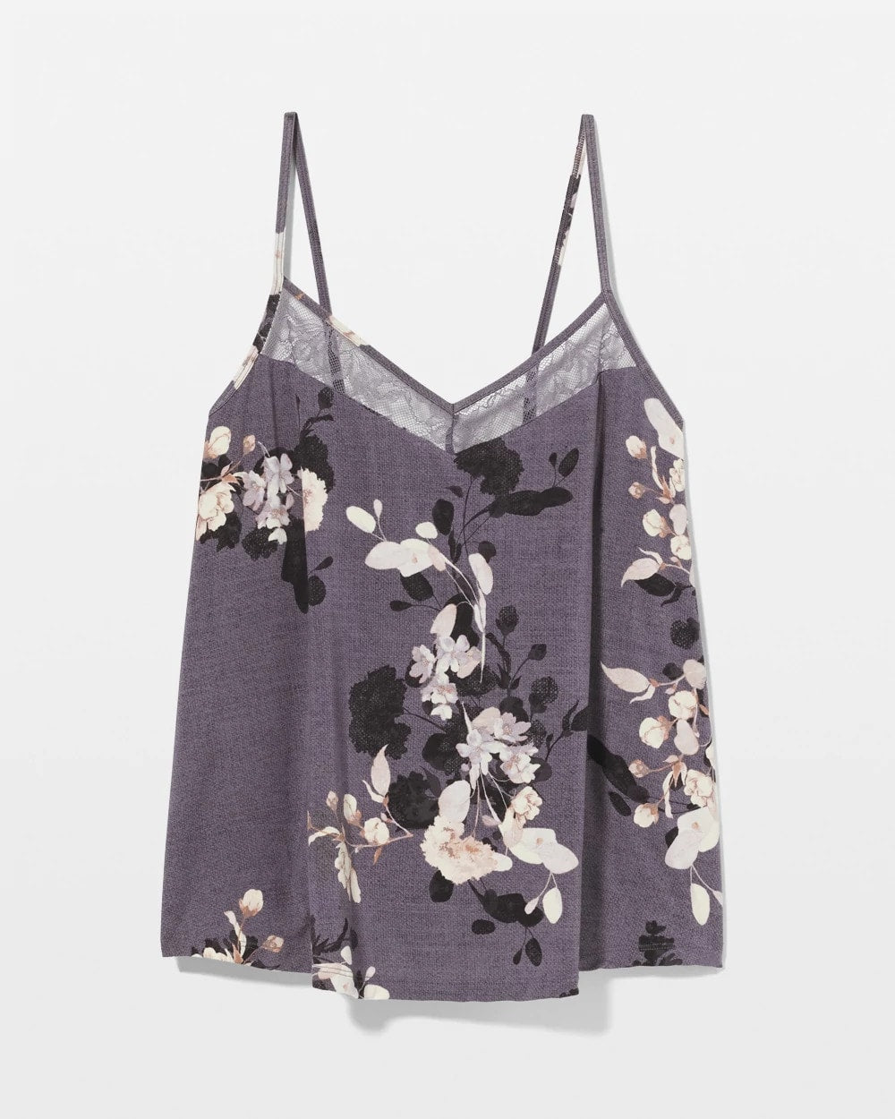 FLORAL DREAMS GRAY Lace Cami