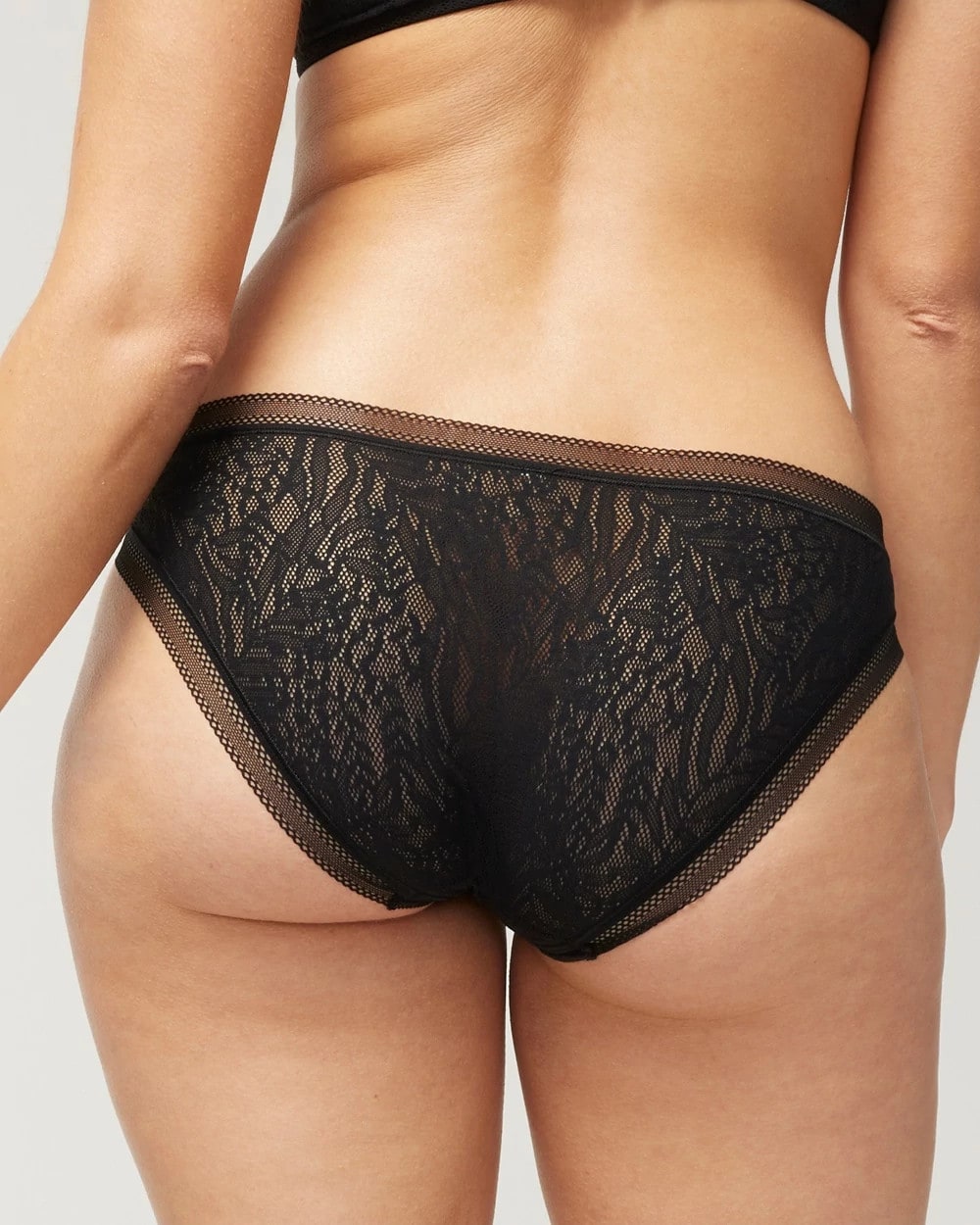 BLACK Soma Bikini Panty with Stretch Lace