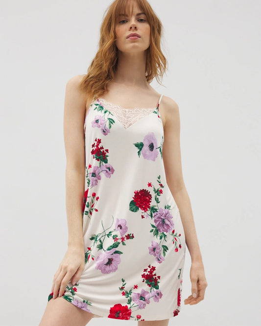 RHAPSODY FLORAL SUGAR Lace Trim Chemise