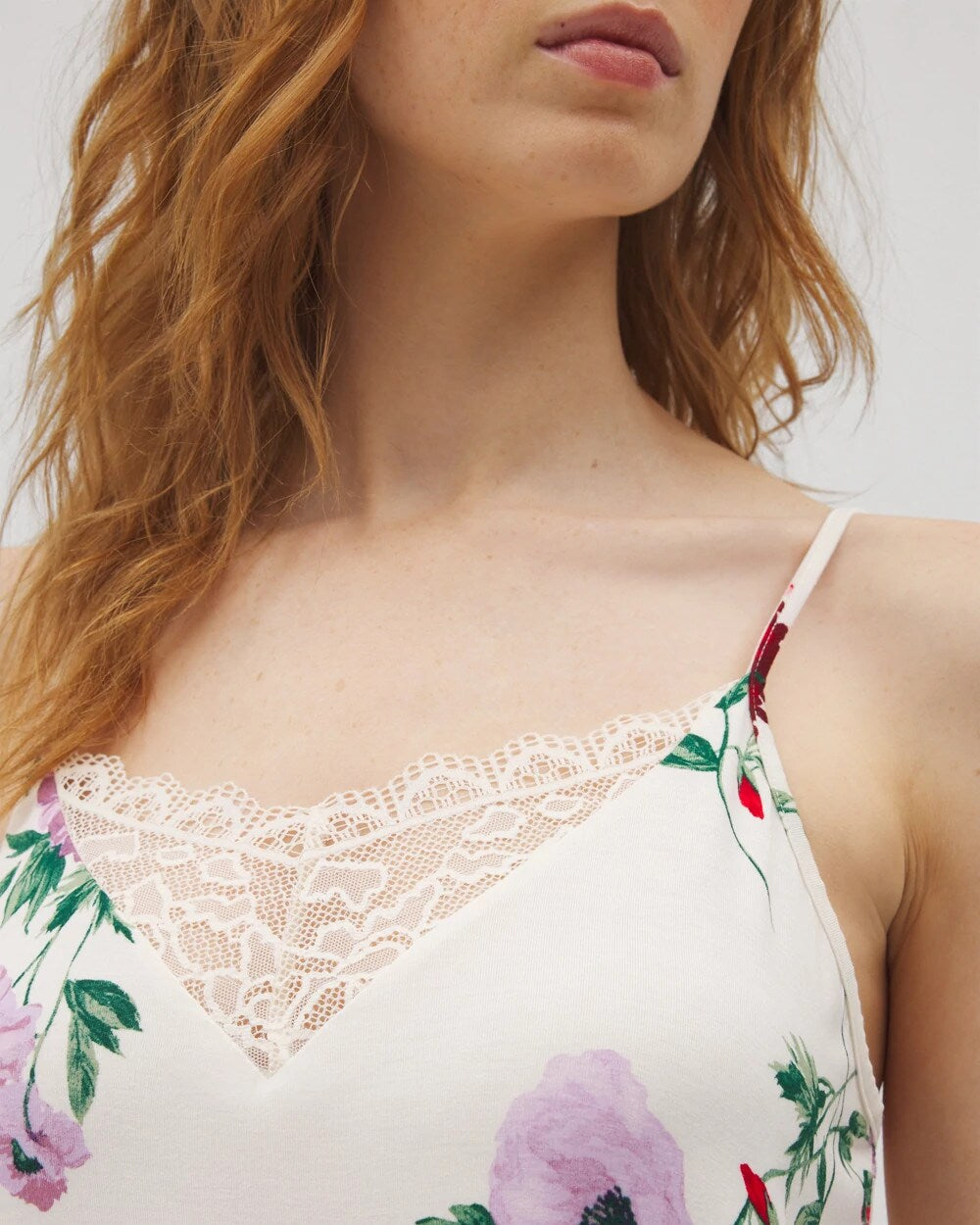 RHAPSODY FLORAL SUGAR Lace Trim Chemise