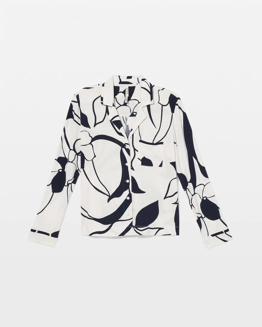 NOUVEAU FLORA CHAMP Long-Sleeve Notch Collar Pajama Top