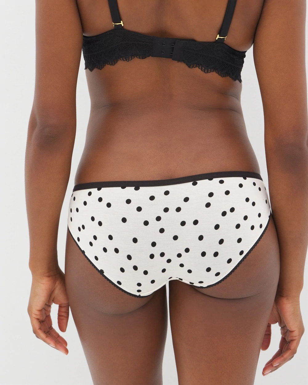 MERRY DOT CHAMPAGNE BLACK Bikini Panty with Enchanting Lace