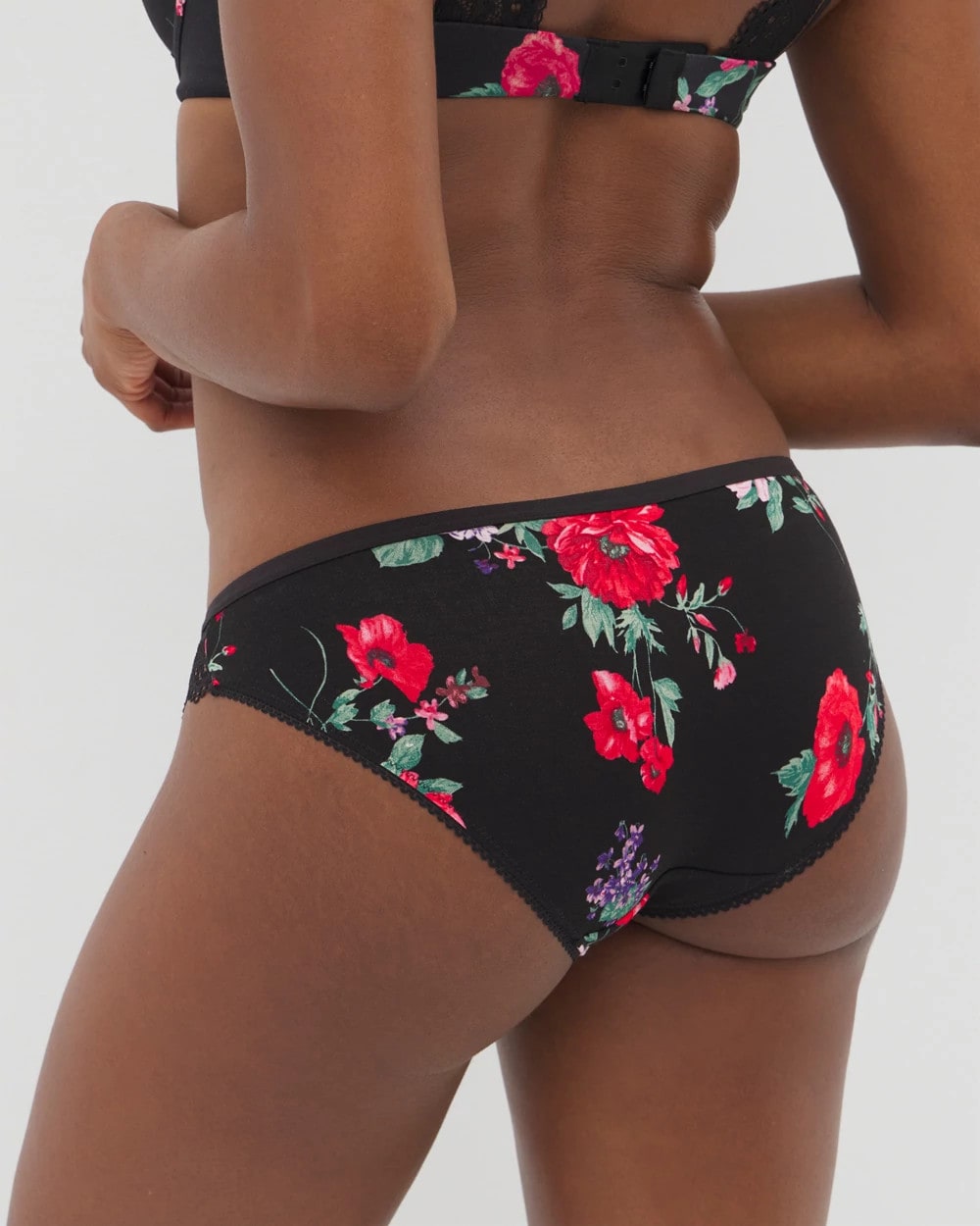 RHAPSODY FLORA MINI BLACK Bikini Panty with Enchanting Lace