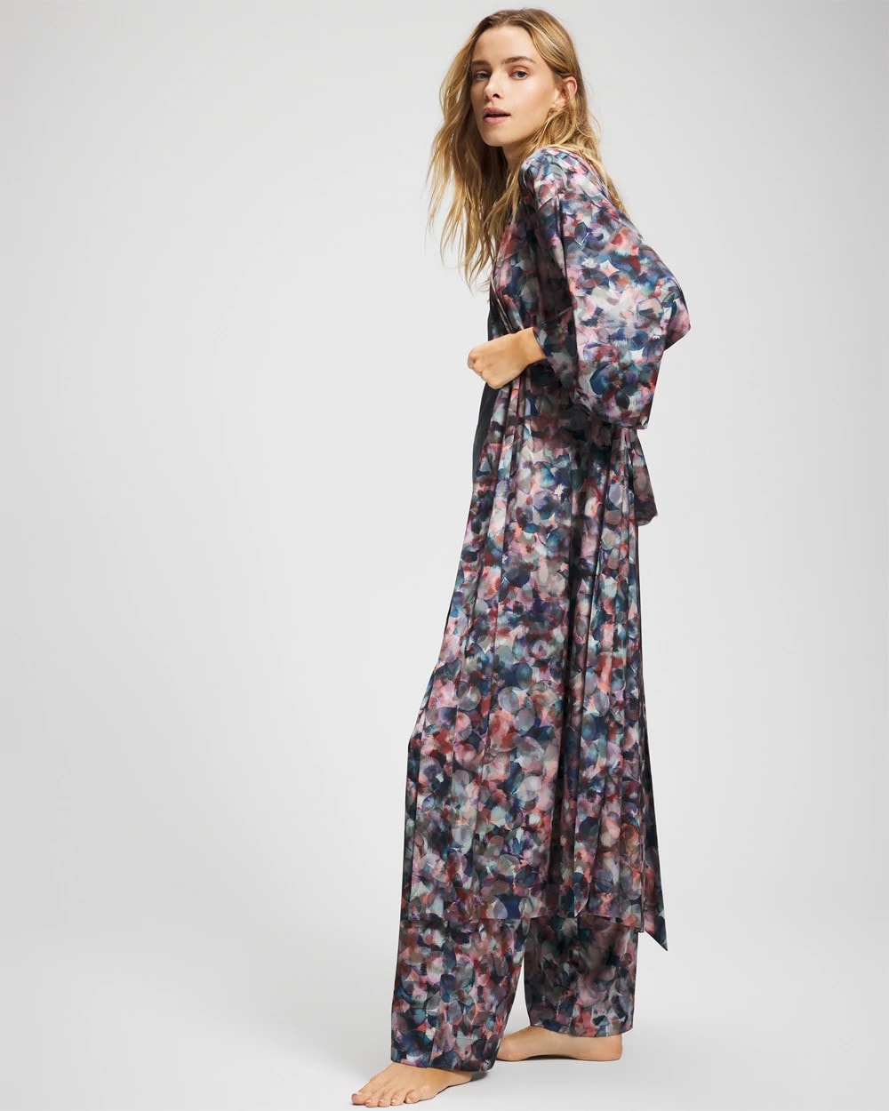 PETAL MOSAIC PETROL Long Robe