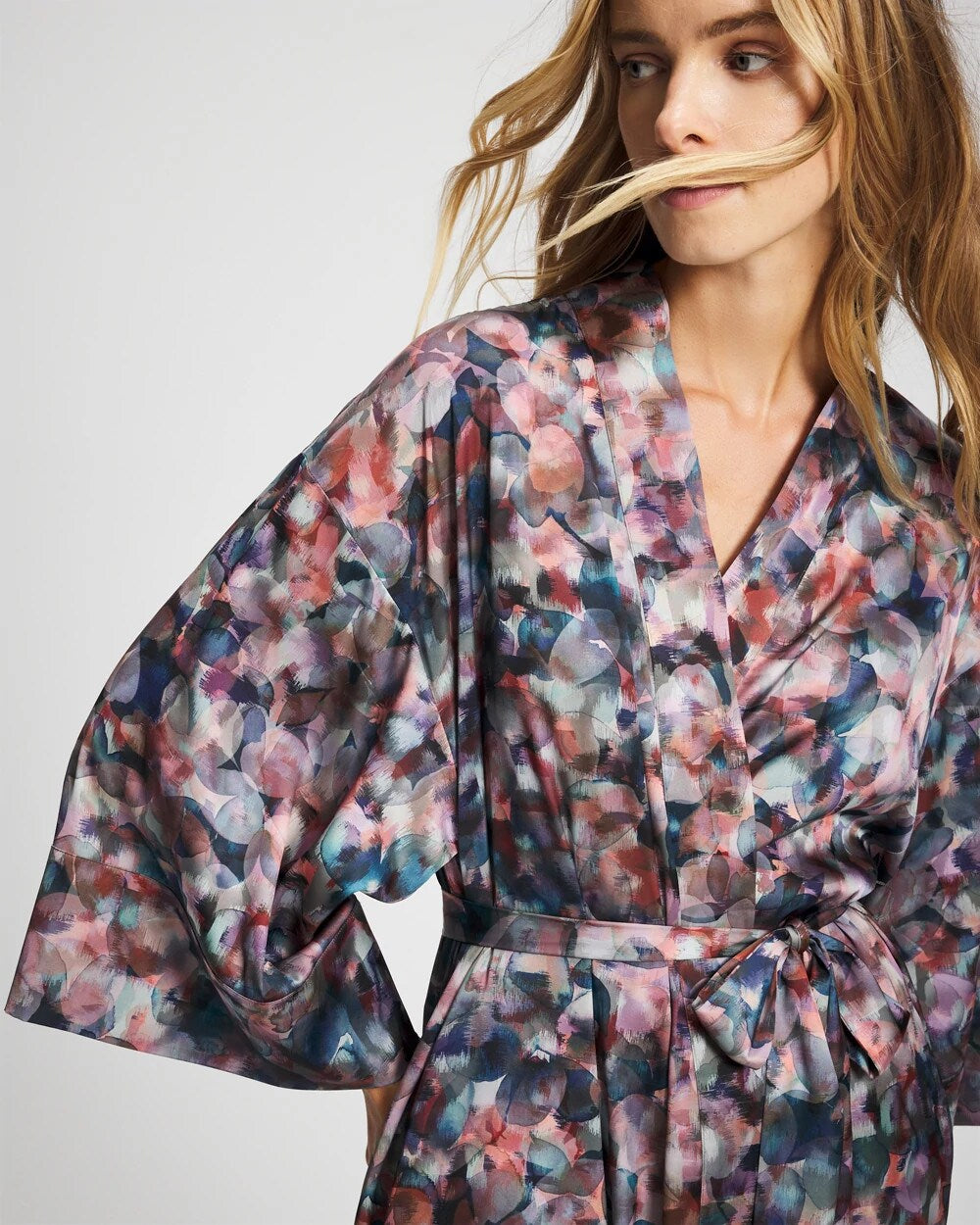 PETAL MOSAIC PETROL Long Robe