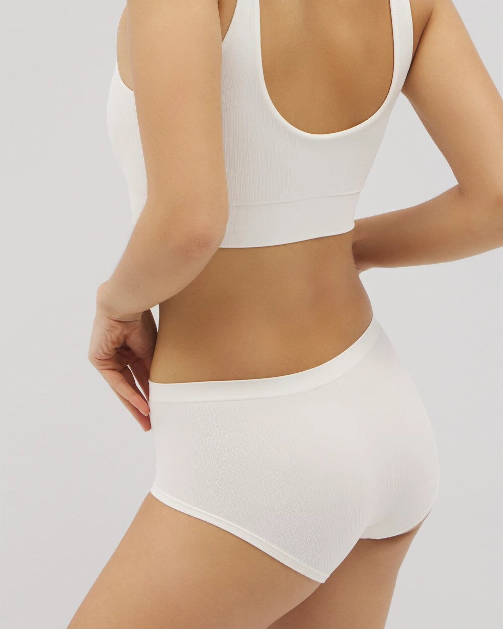 IVORY Seamless Rib Boyshort Panty