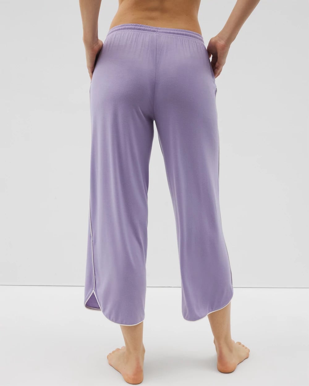 JACARANDA Solid Piped Crop Pajama Pant