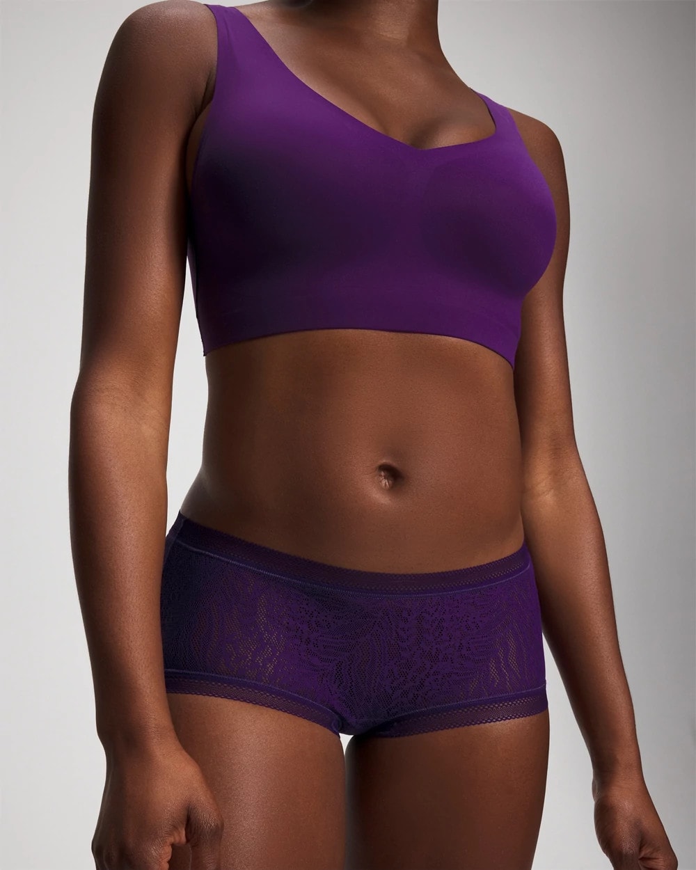MAJESTIC PURPLE Soma Boyshort Panty with Stretch Lace