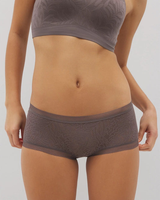 GRAY ABYSS Soma Boyshort Panty with Stretch Lace